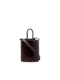 Petit sac seau Louela en cuir - Ebony Brown
