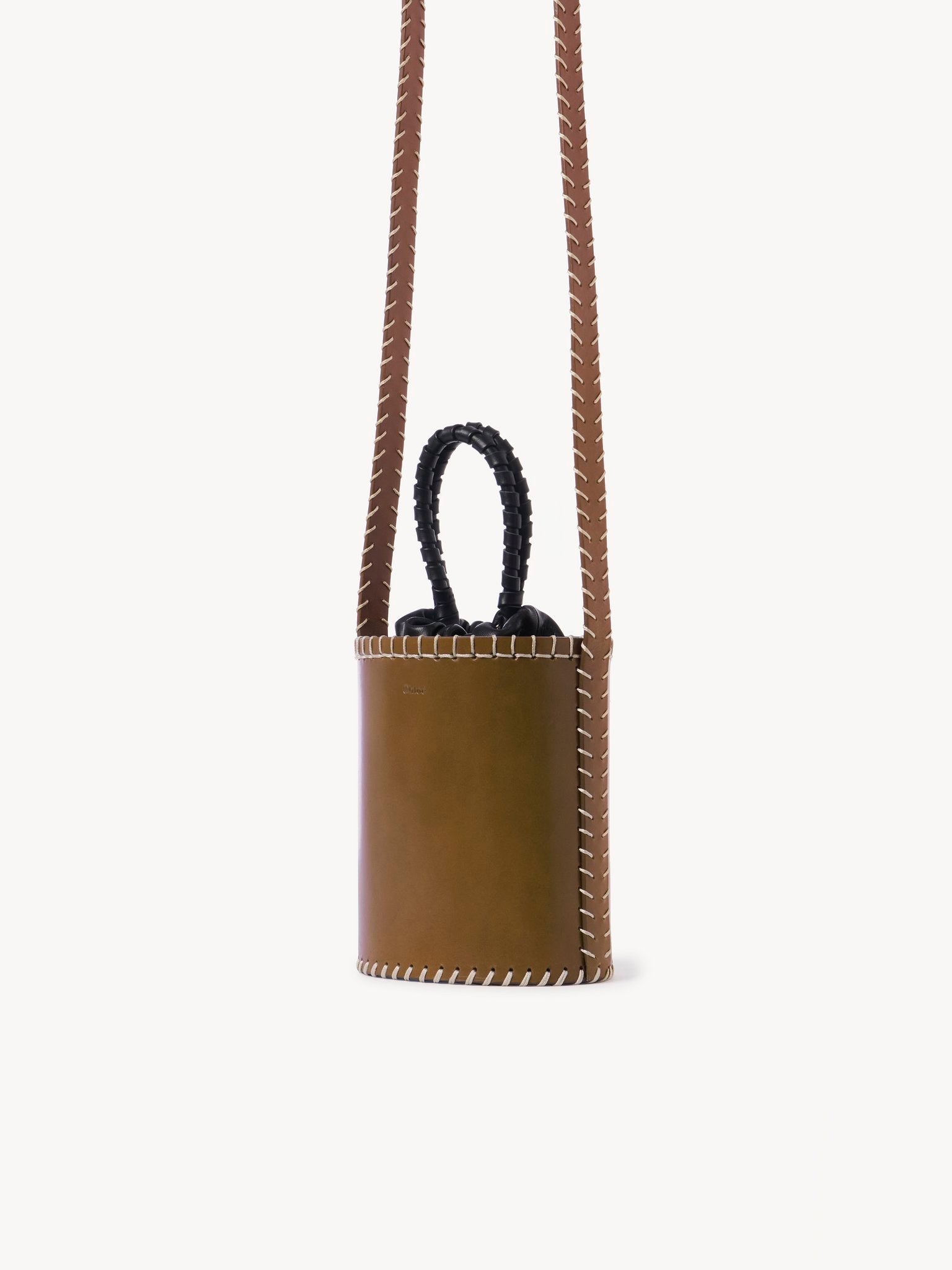 Petit sac seau Louela en cuir - Amber Olive