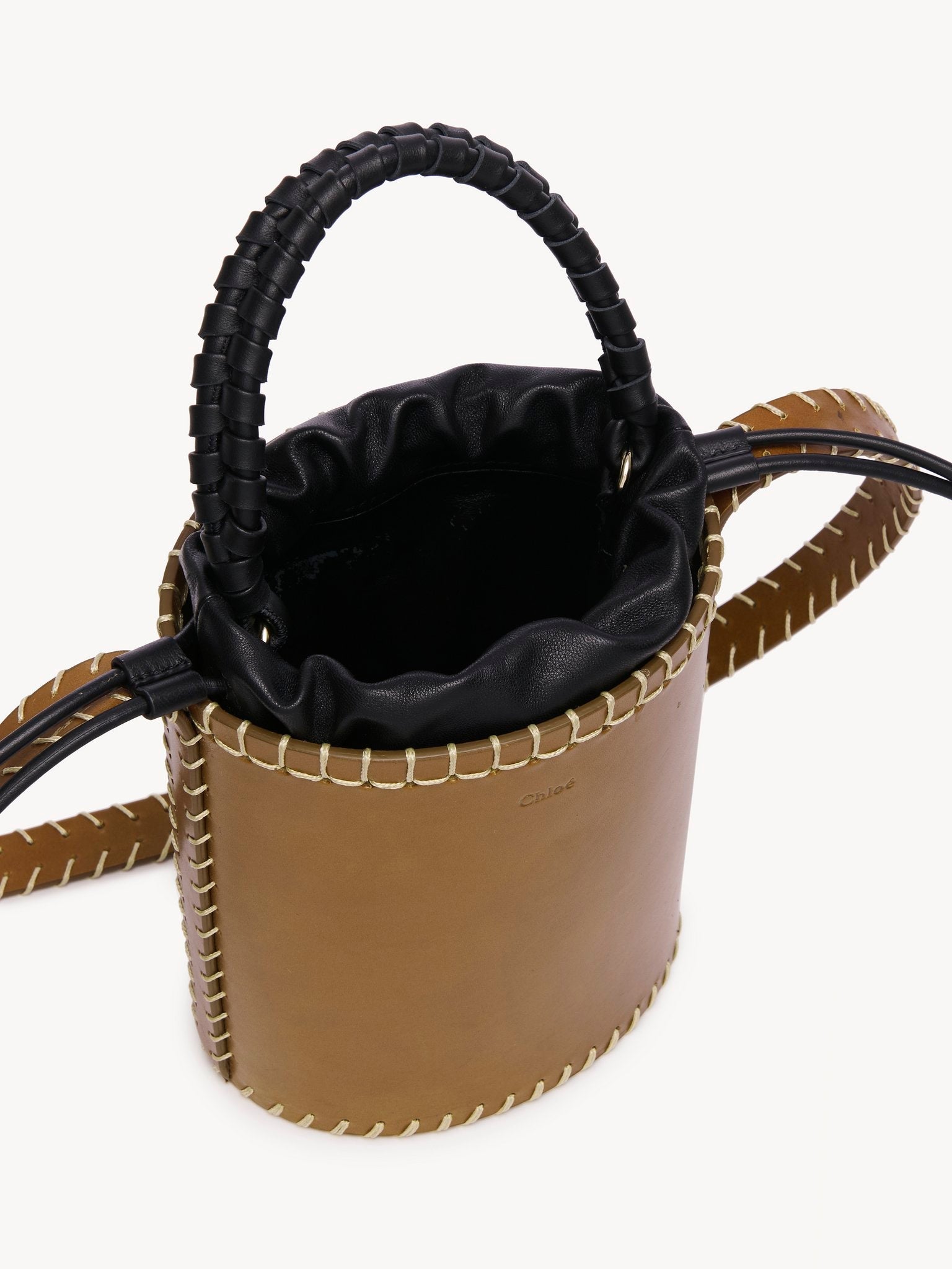 Petit sac seau Louela en cuir - Amber Olive