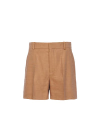 Short costume plis masculins en lin - Mustard Brown