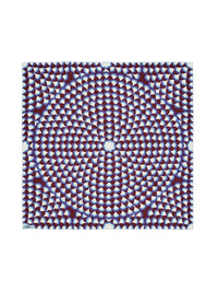 Foulard festons multicolores en soie - Multicolor Purple
