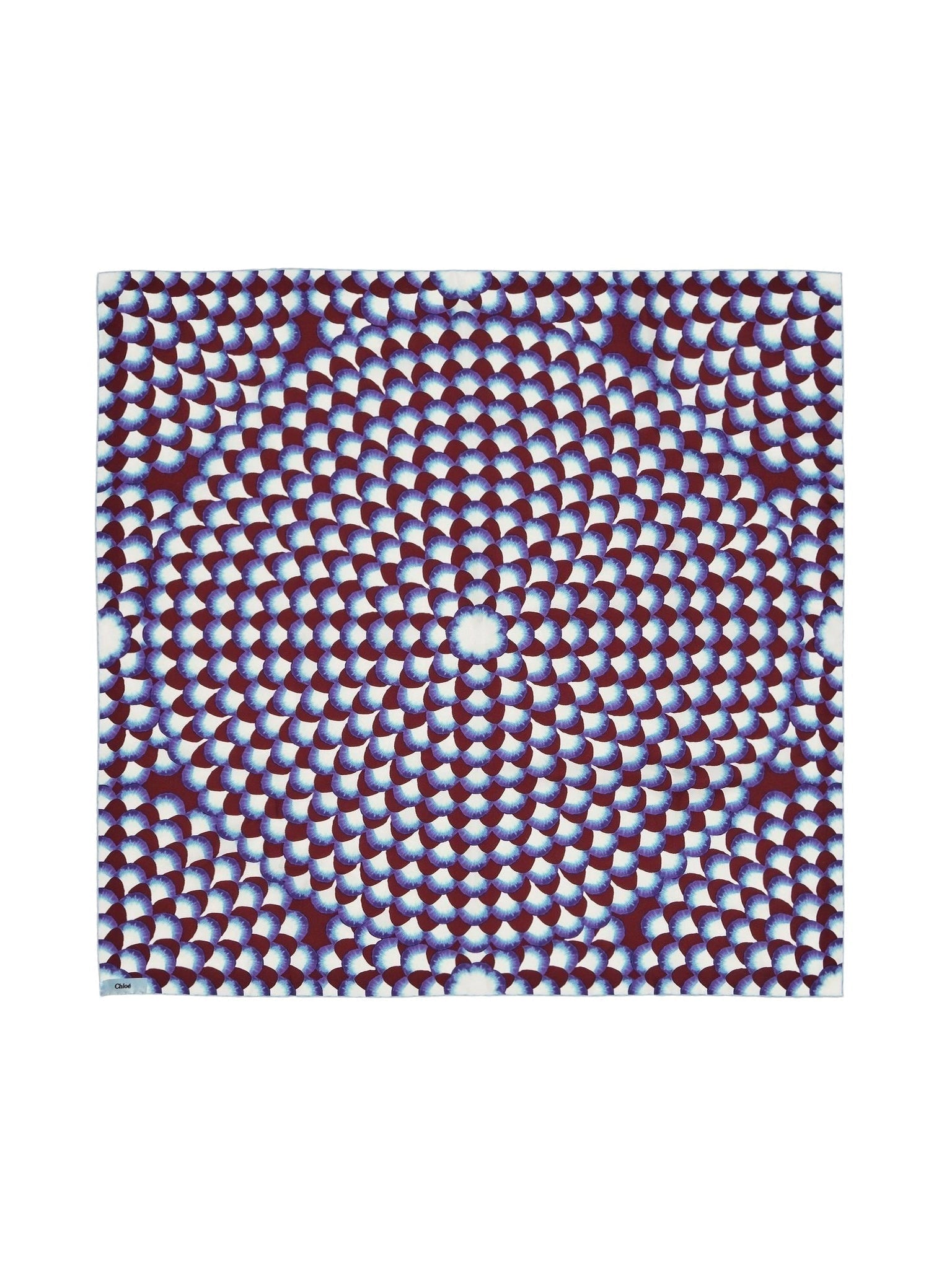 Foulard festons multicolores en soie - Multicolor Purple