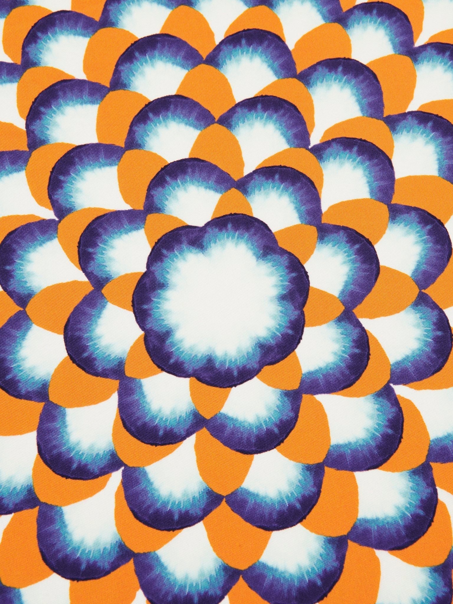 Foulard festons multicolores en soie - Multicolor Yellow