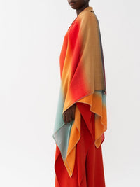 Écharpe oversize rayures multicolores en cachemire - Purple & Blue