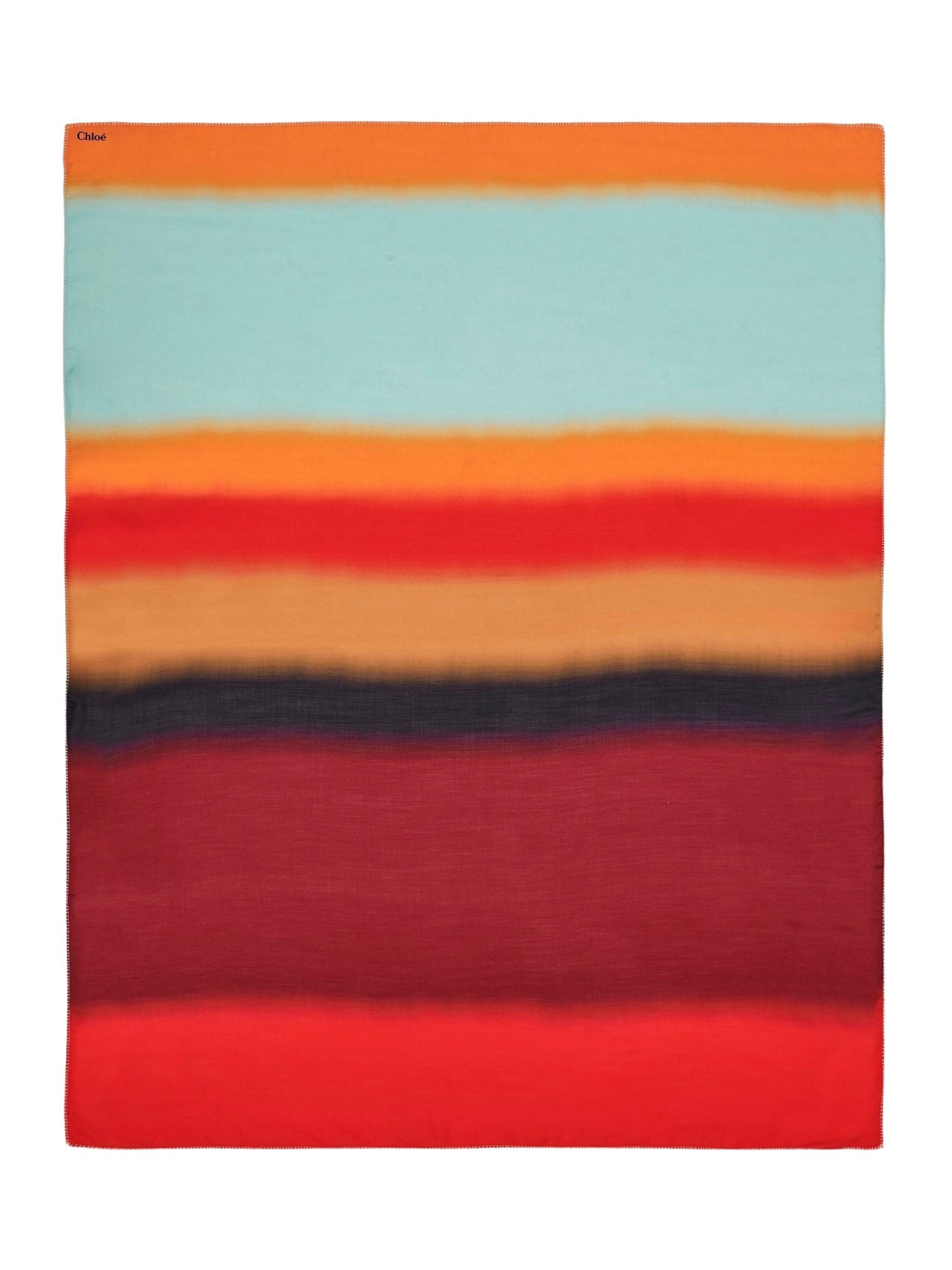 Écharpe oversize rayures multicolores en cachemire - Purple & Blue