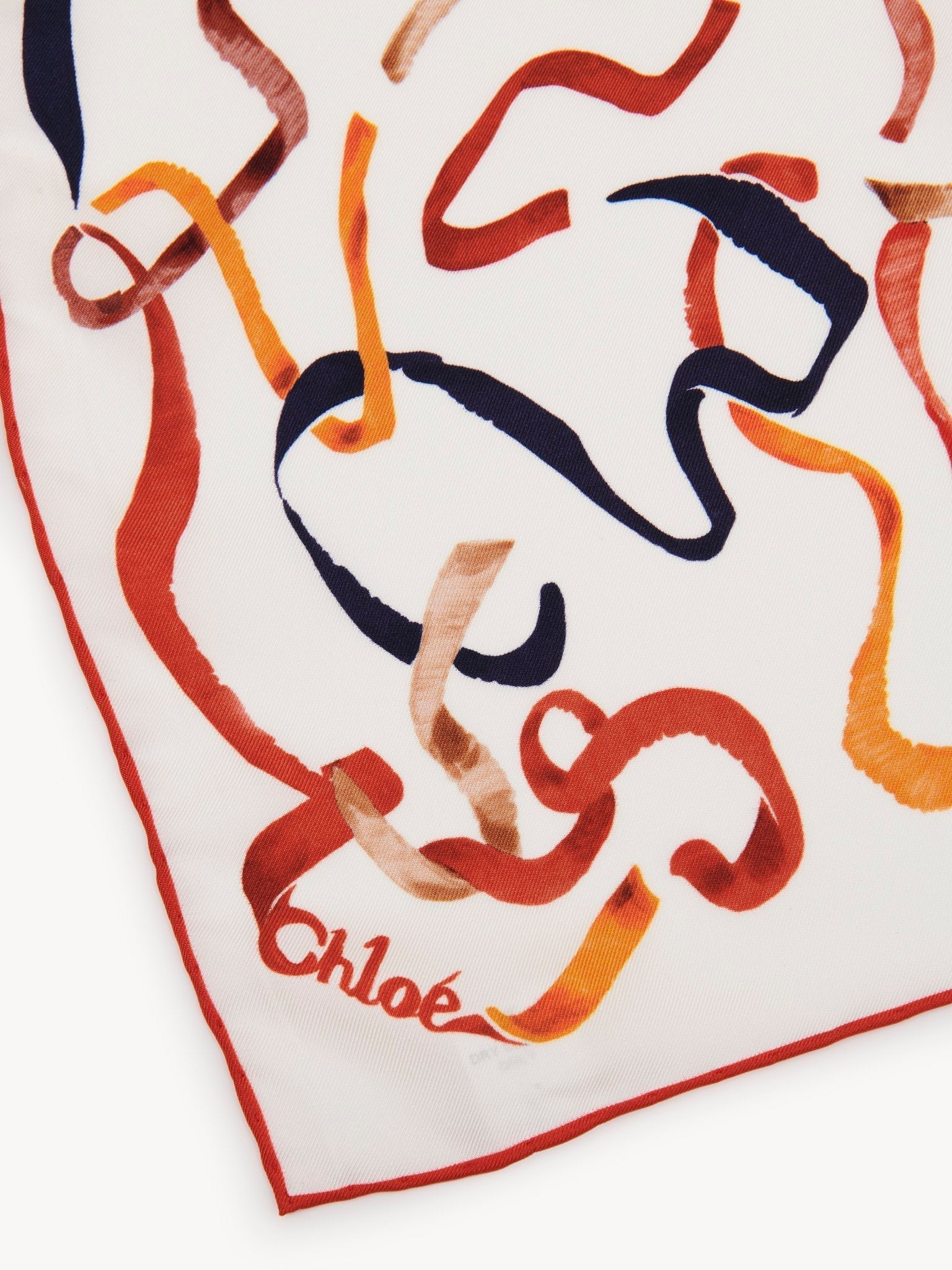 Foulard rubans en soie - Multicolor Red