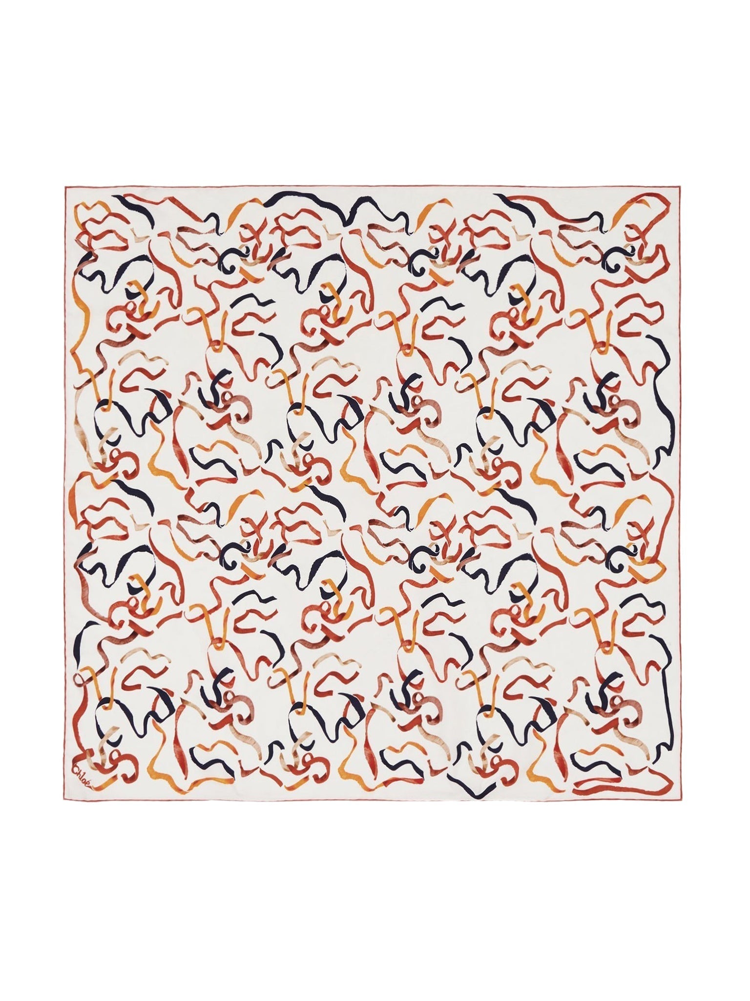 Foulard rubans en soie - Multicolor Red