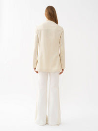Veste longue lacée en soie - Dusty White