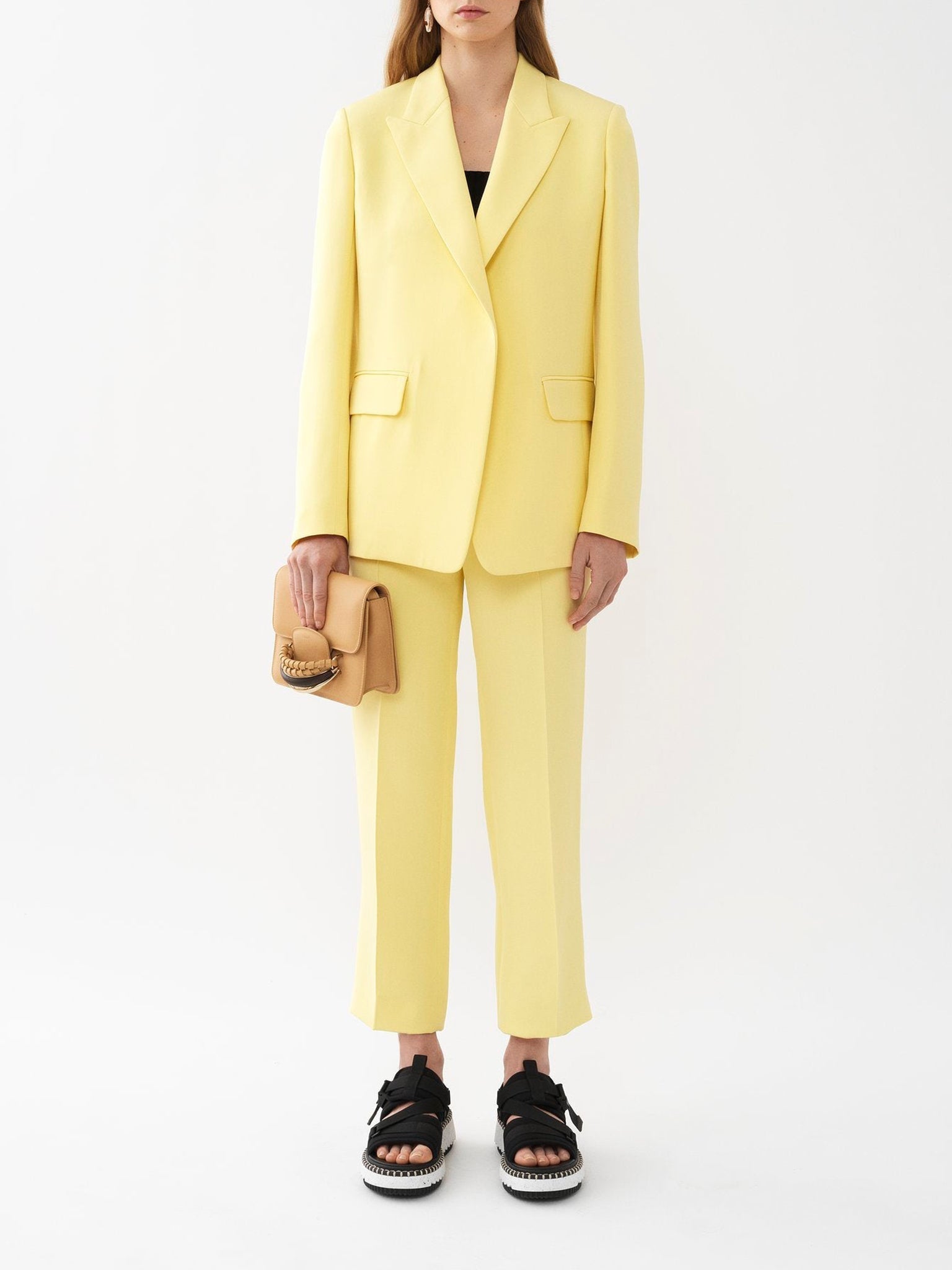 Veste de tailleur classique en soie - Radiant Yellow