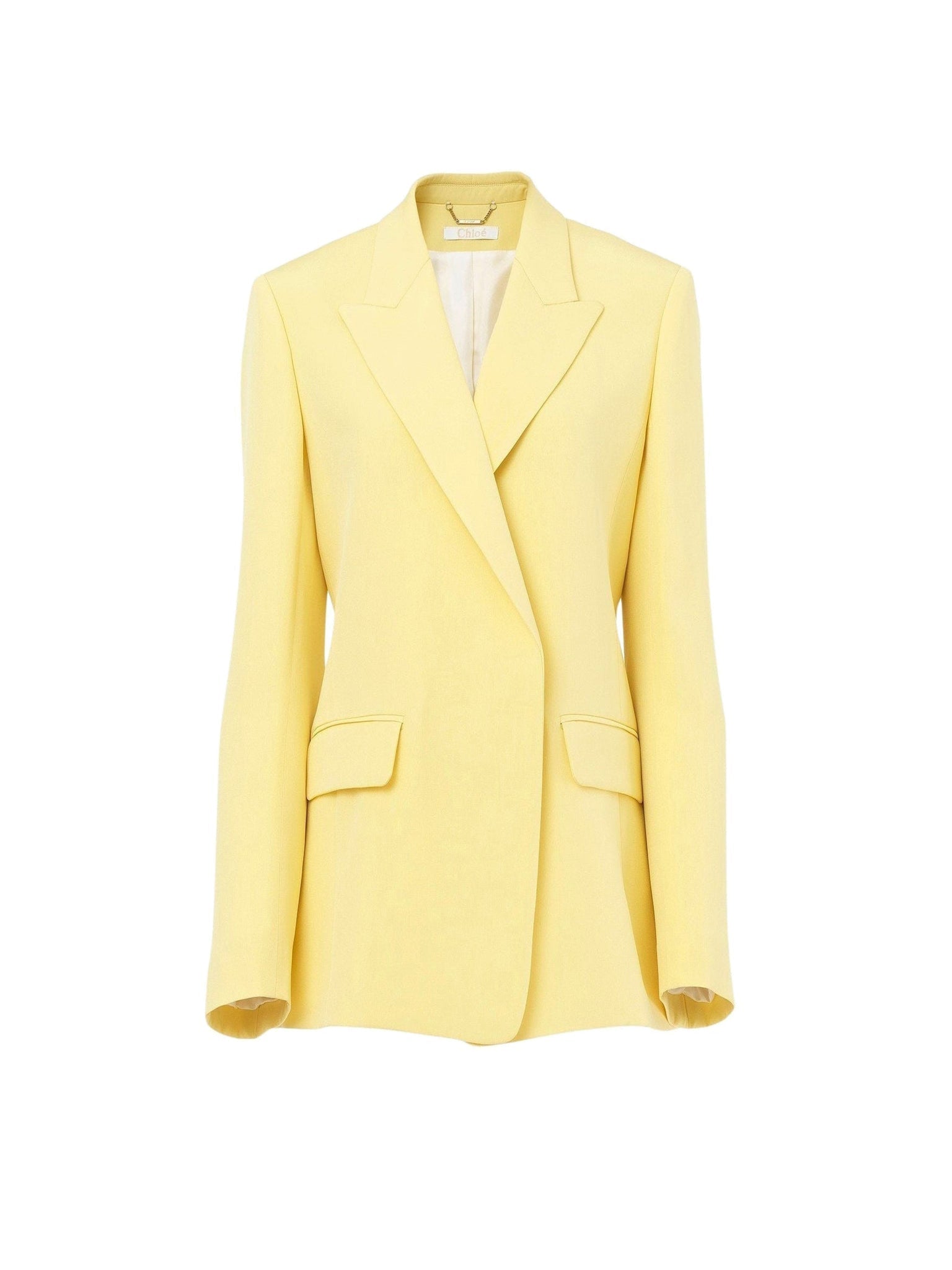 Veste de tailleur classique en soie - Radiant Yellow