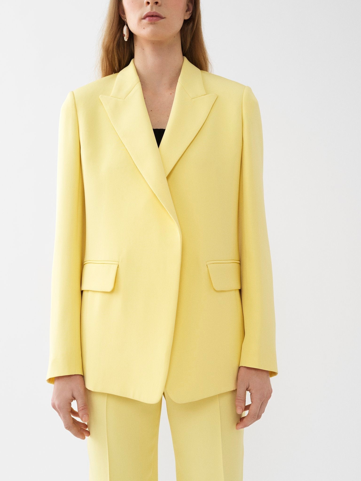 Veste de tailleur classique en soie - Radiant Yellow