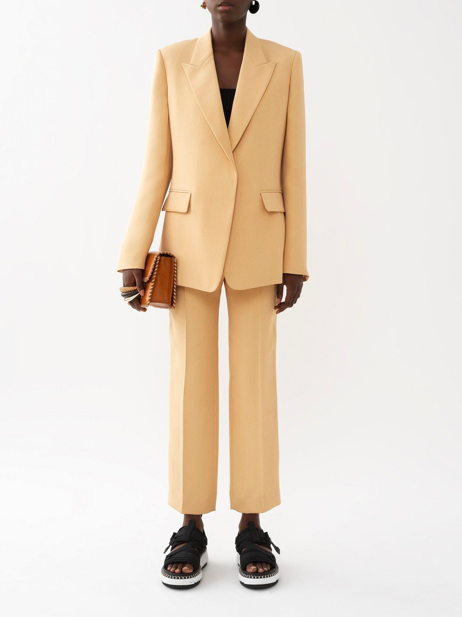 Veste de tailleur classique en soie - Desert Dust