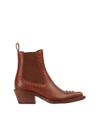 Bottines texanes chelsea Nellie en cuir - Sepia Brown