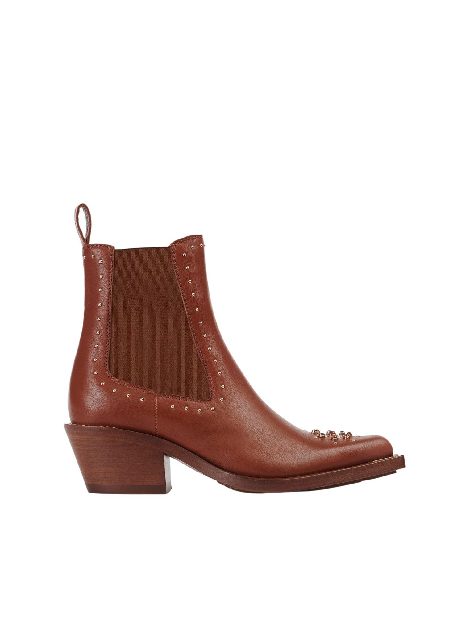 Bottines texanes chelsea Nellie en cuir - Sepia Brown