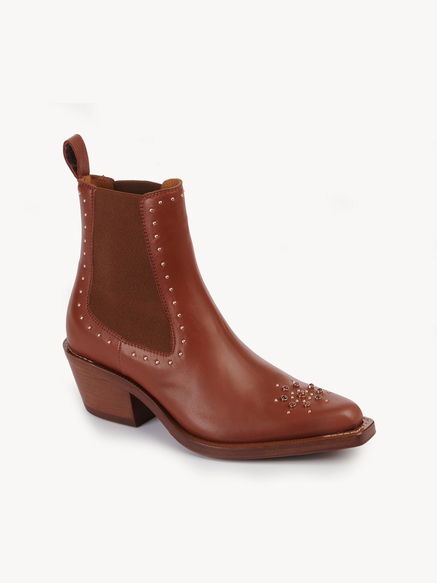 Bottines texanes chelsea Nellie en cuir - Sepia Brown