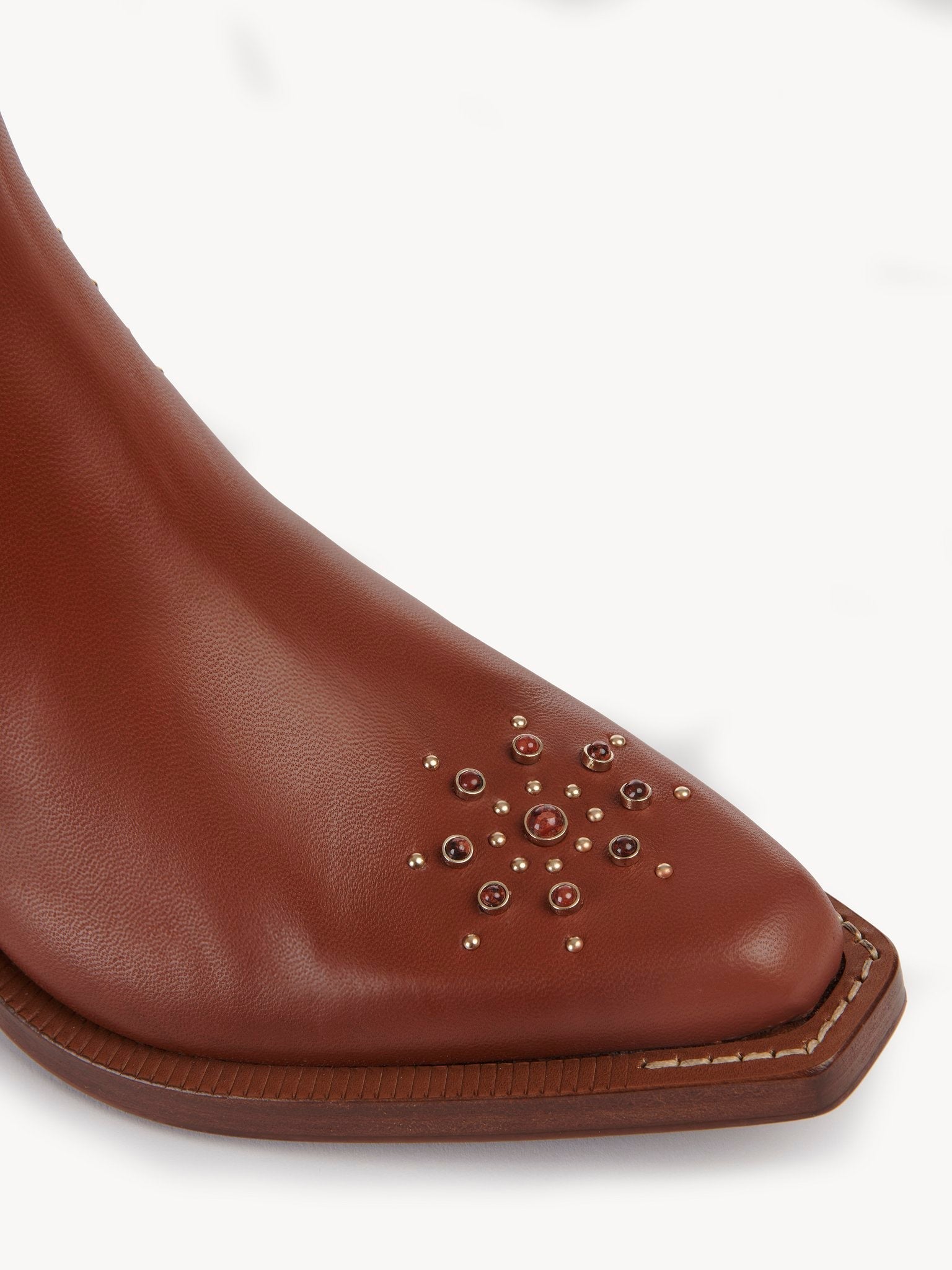 Bottines texanes chelsea Nellie en cuir - Sepia Brown