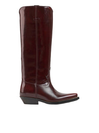 Bottes texanes hautes Nellie en cuir - Bourbon Brown
