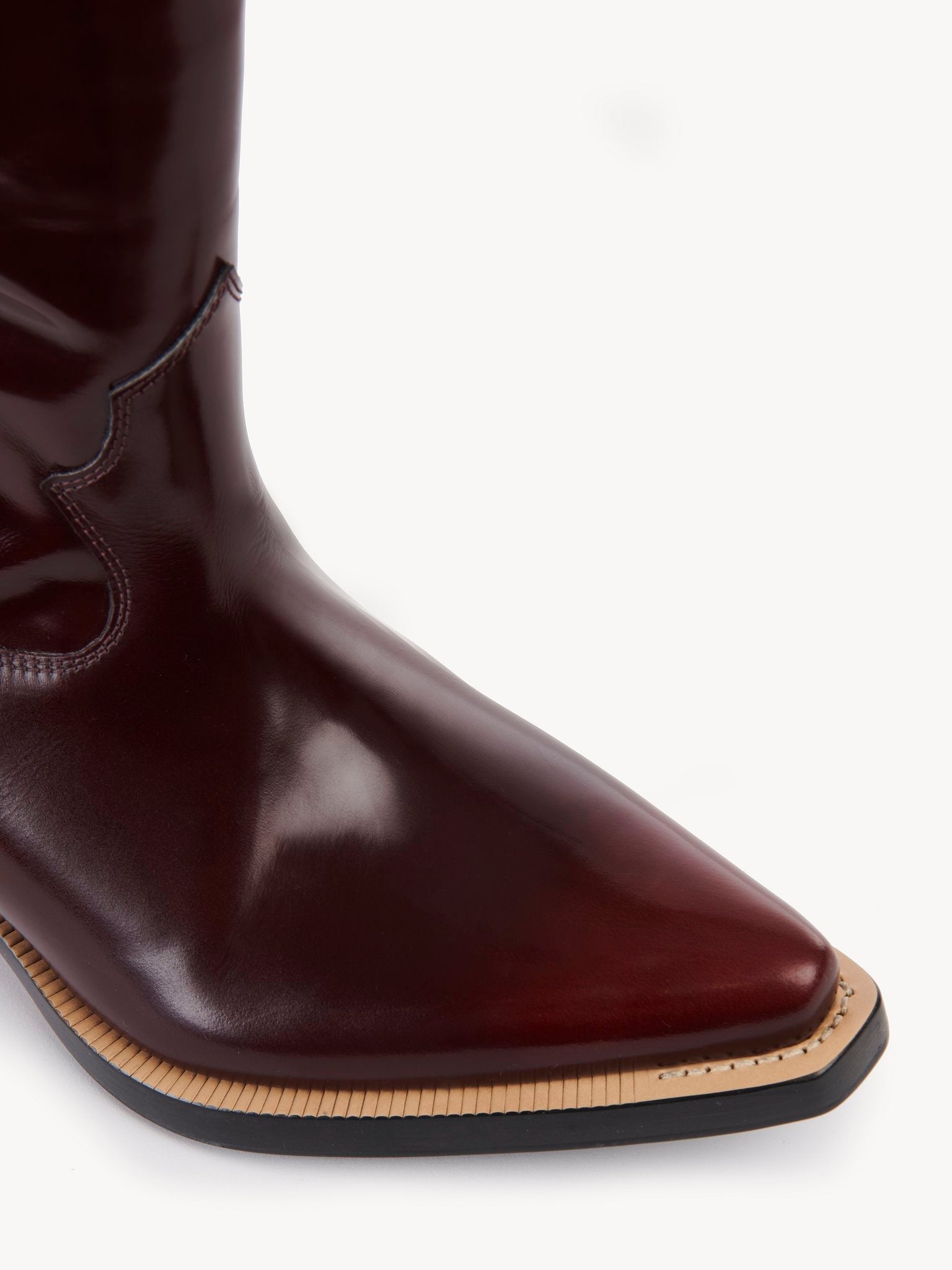 Bottes texanes hautes Nellie en cuir - Bourbon Brown