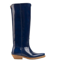 Bottes texanes hautes Nellie en cuir - Majesty Blue