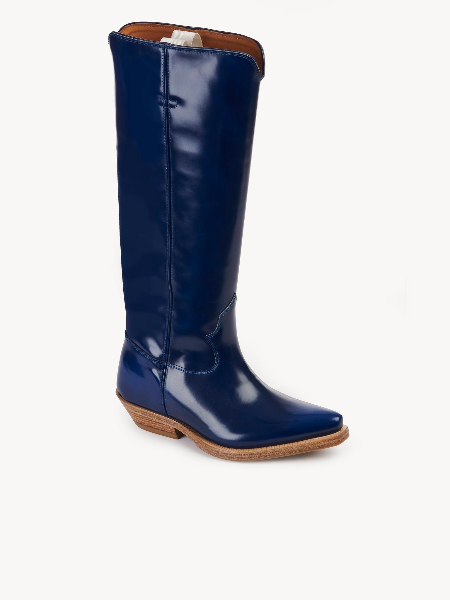 Bottes texanes hautes Nellie en cuir - Majesty Blue