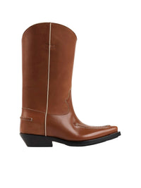 Bottes texanes Nellie en cuir - Ochre Delight