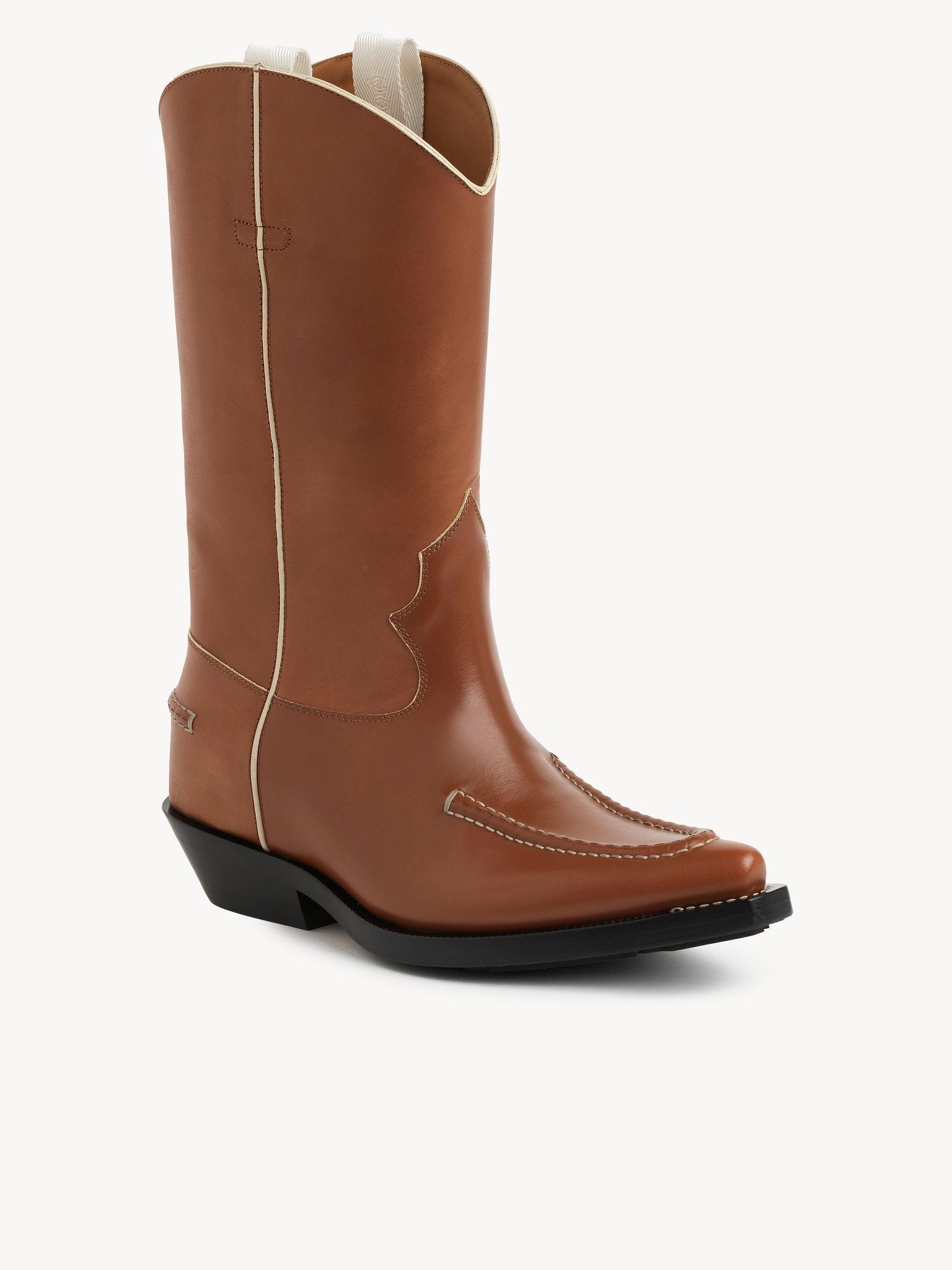 Bottes texanes Nellie en cuir - Ochre Delight