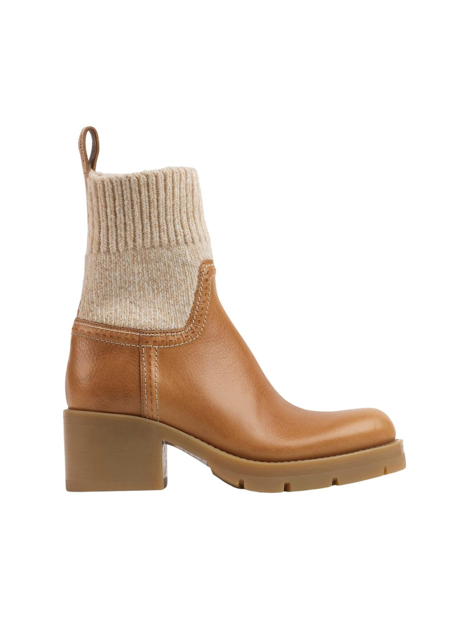 Bottines militaires effet chaussette Neva en cuir - Quiet Brown