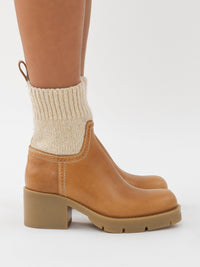 Bottines militaires effet chaussette Neva en cuir - Quiet Brown