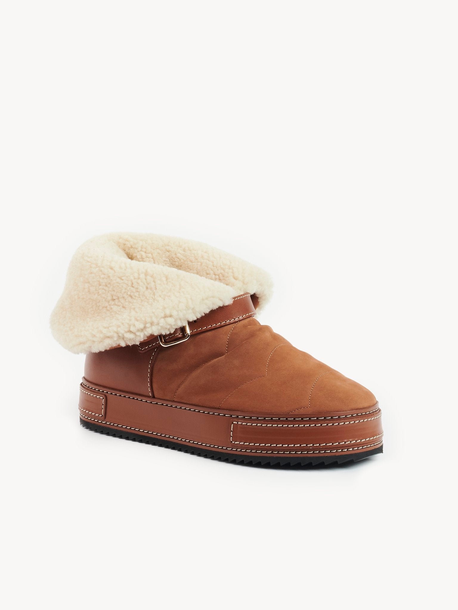 Bottines matelassées Maxie en cuir - Luminous Ochre
