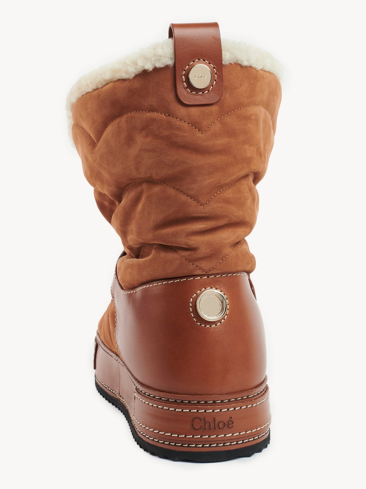 Bottines matelassées Maxie en cuir - Luminous Ochre