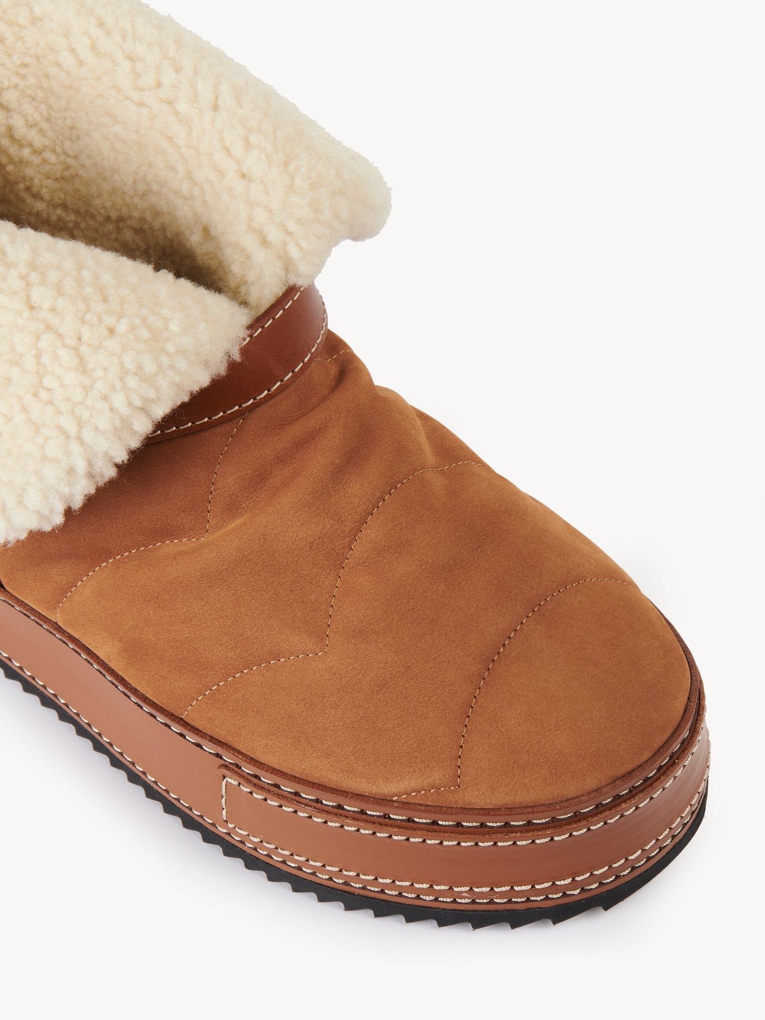 Bottines matelassées Maxie en cuir - Luminous Ochre