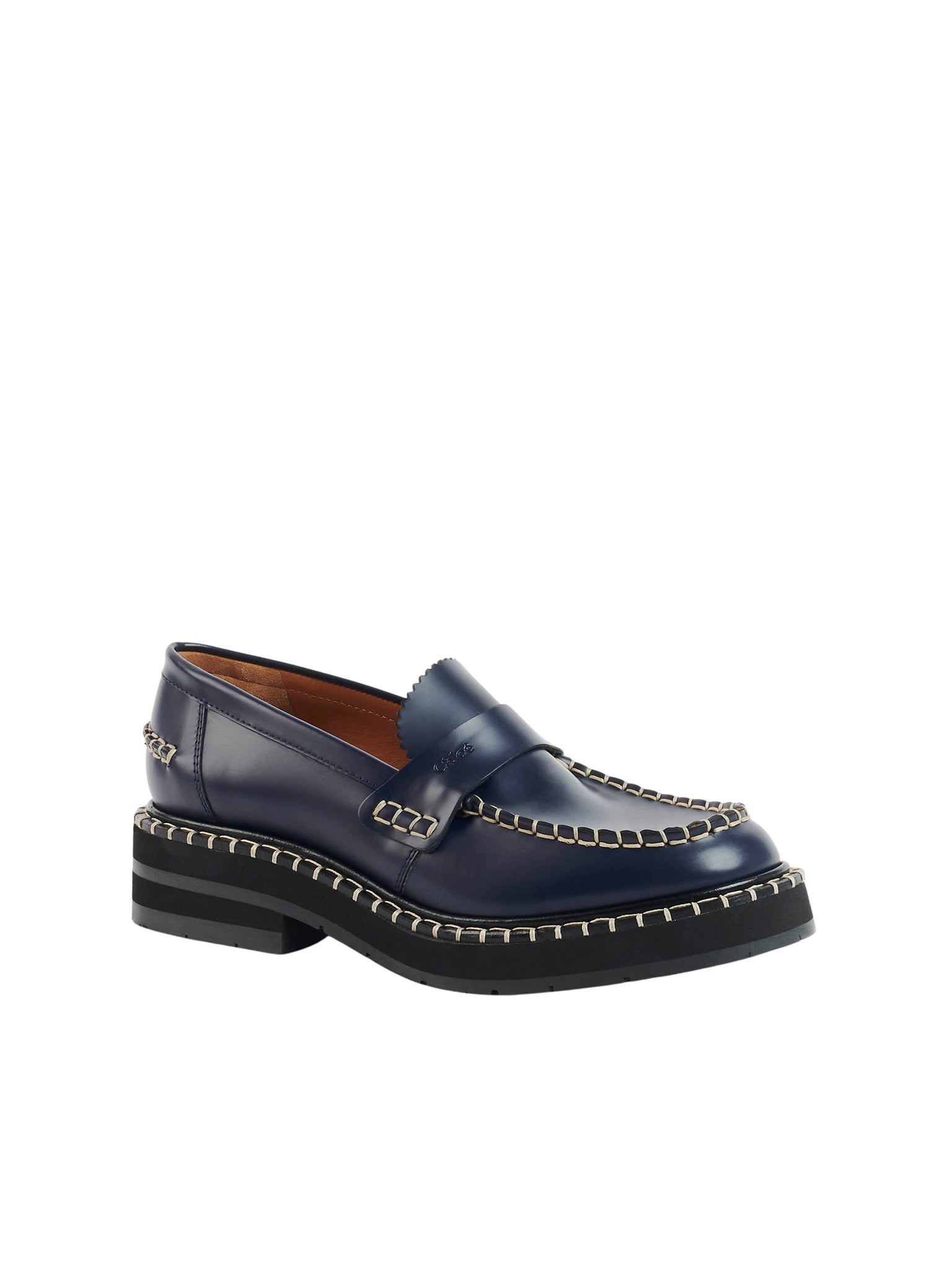 Richelieus souples noua en cuir - Ink Navy