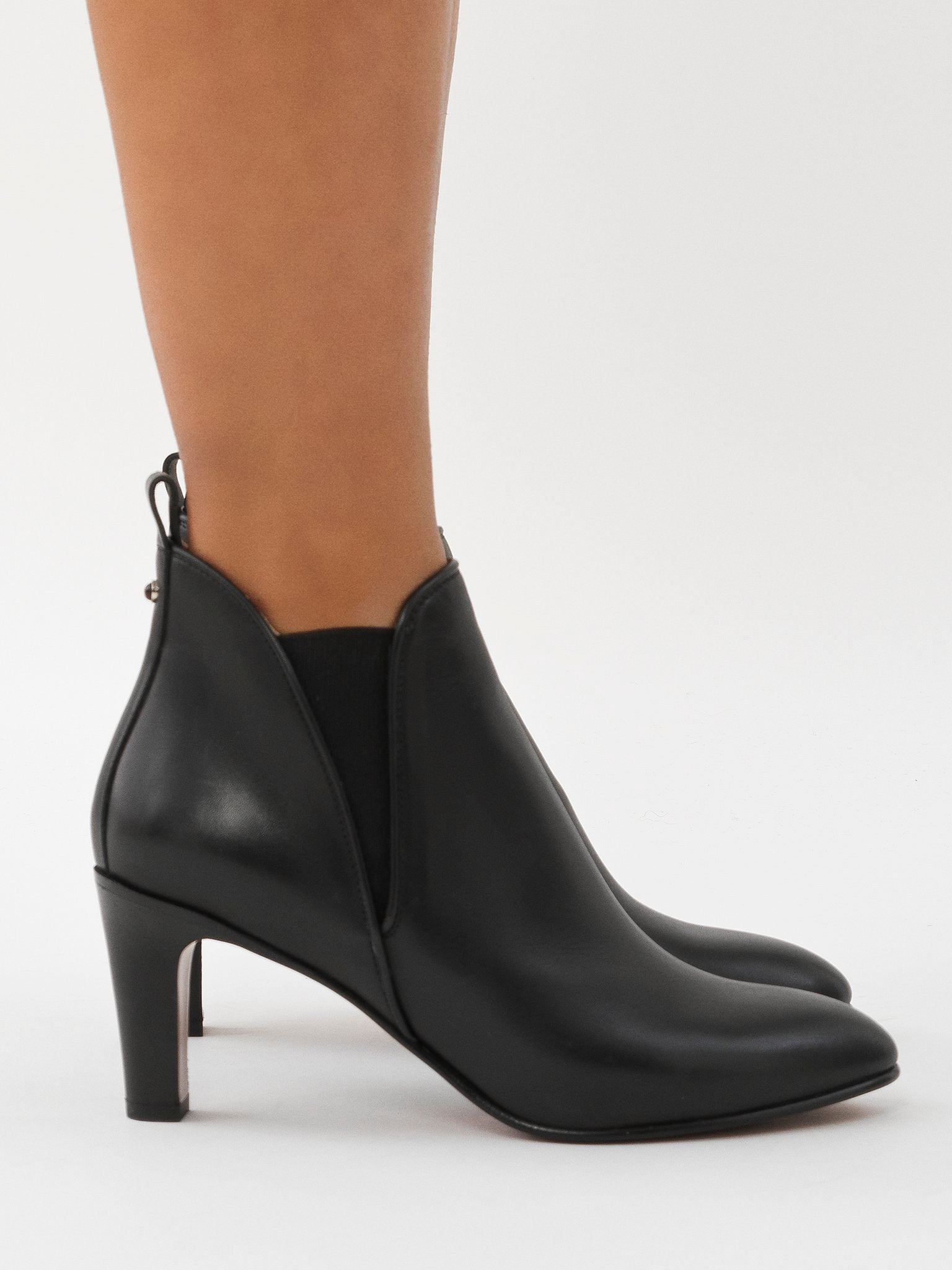 Bottines à talons Piper en cuir - Black