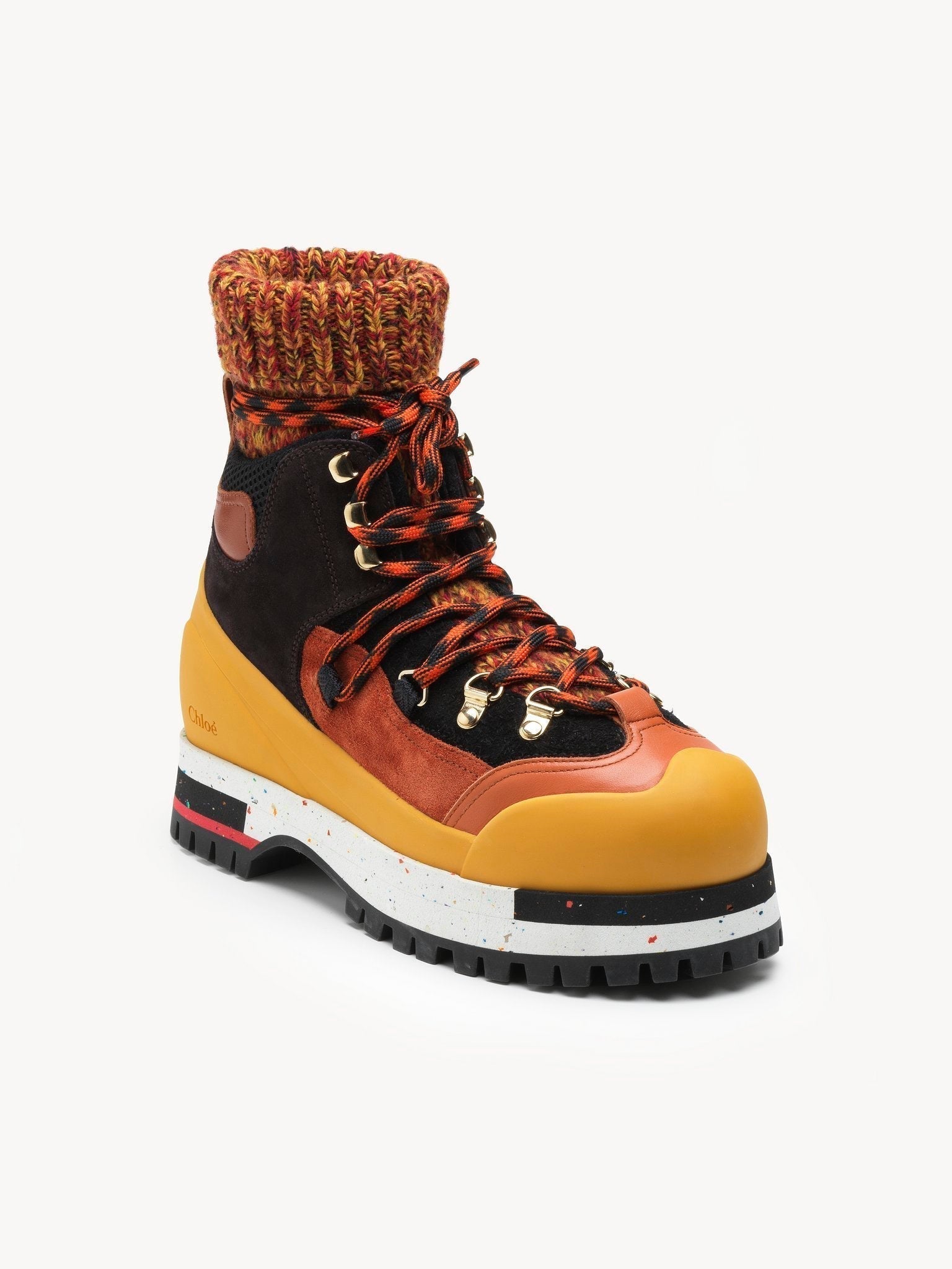 Bottines à lacets Nikie - Black & Orange