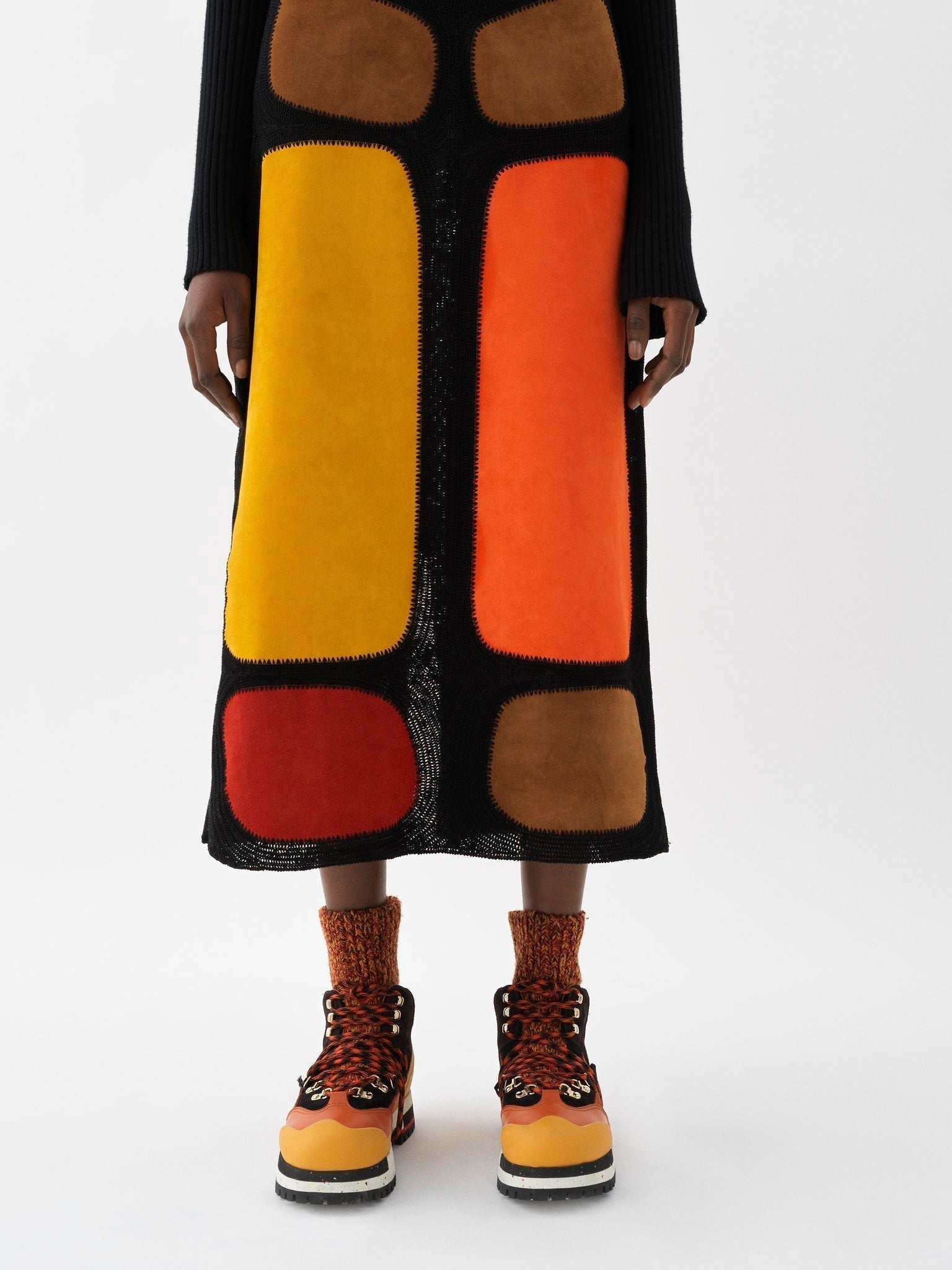 Bottines à lacets Nikie - Black & Orange