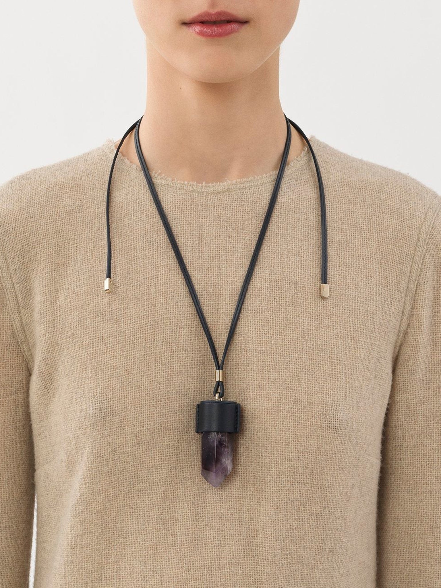 Collier Jemma en laiton et pierre semi préçieuse - Blue & Purple