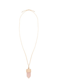 Collier moyen Jemma en laiton et pierre semi préçieuse - Beige & Pink