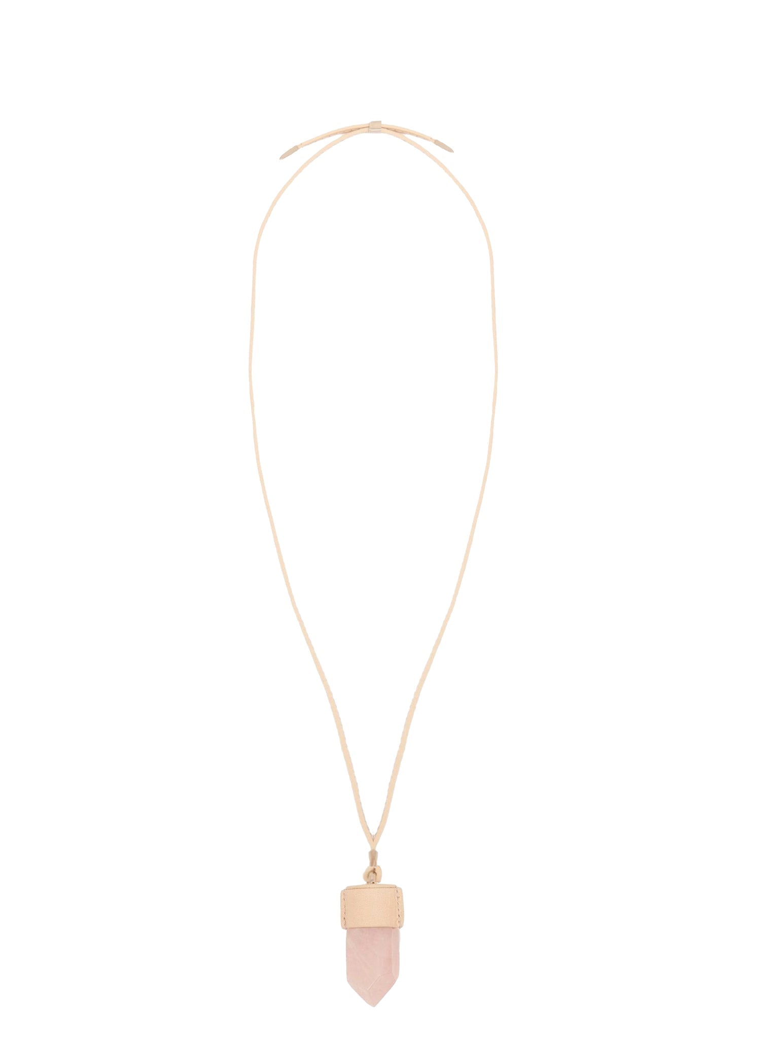 Collier moyen Jemma en laiton et pierre semi préçieuse - Beige & Pink