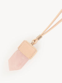 Collier moyen Jemma en laiton et pierre semi préçieuse - Beige & Pink
