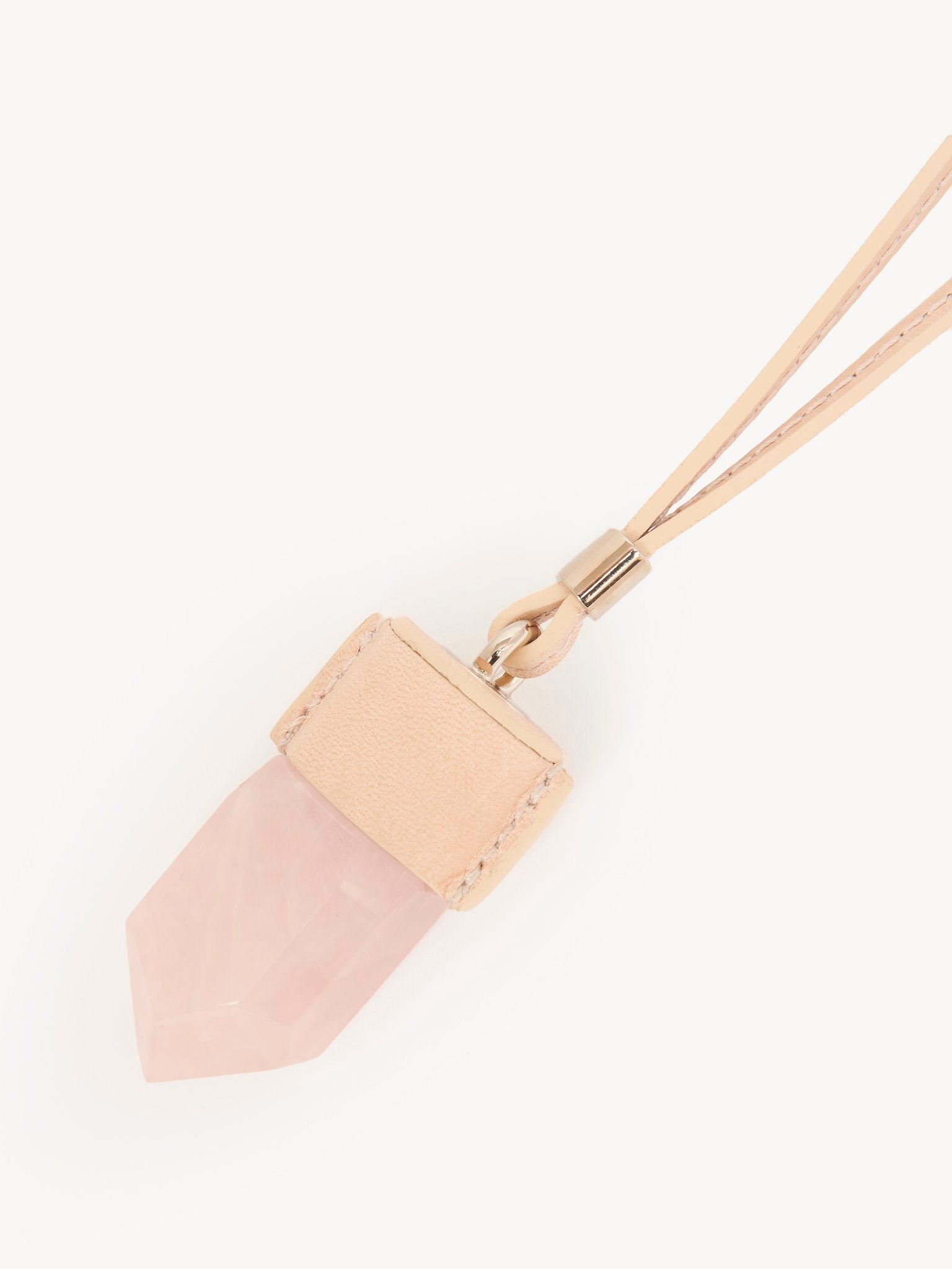 Collier moyen Jemma en laiton et pierre semi préçieuse - Beige & Pink