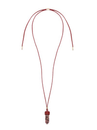 Collier mini Jemma en laiton et pierre semi préçieuse - Red & Pink