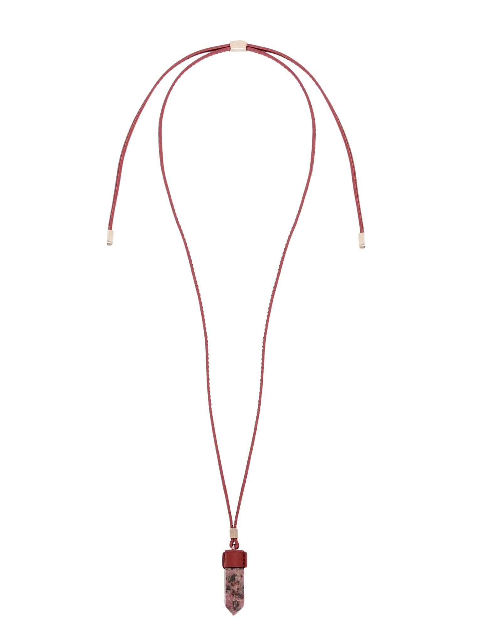 Collier mini Jemma en laiton et pierre semi préçieuse - Red & Pink