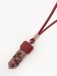 Collier mini Jemma en laiton et pierre semi préçieuse - Red & Pink