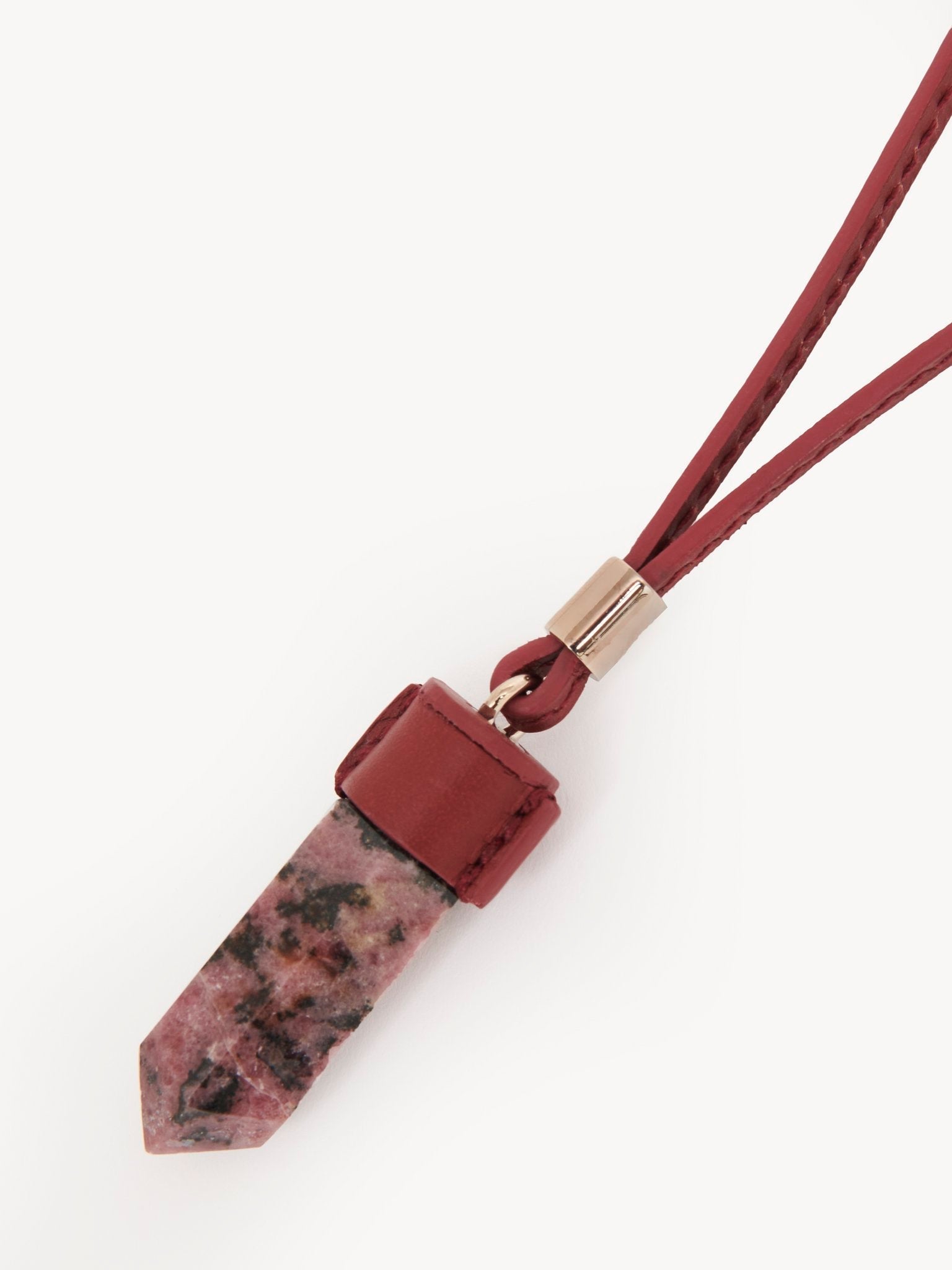 Collier mini Jemma en laiton et pierre semi préçieuse - Red & Pink
