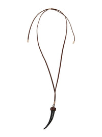 Collier Nerissa pendentif corne en laiton - Brown & Black
