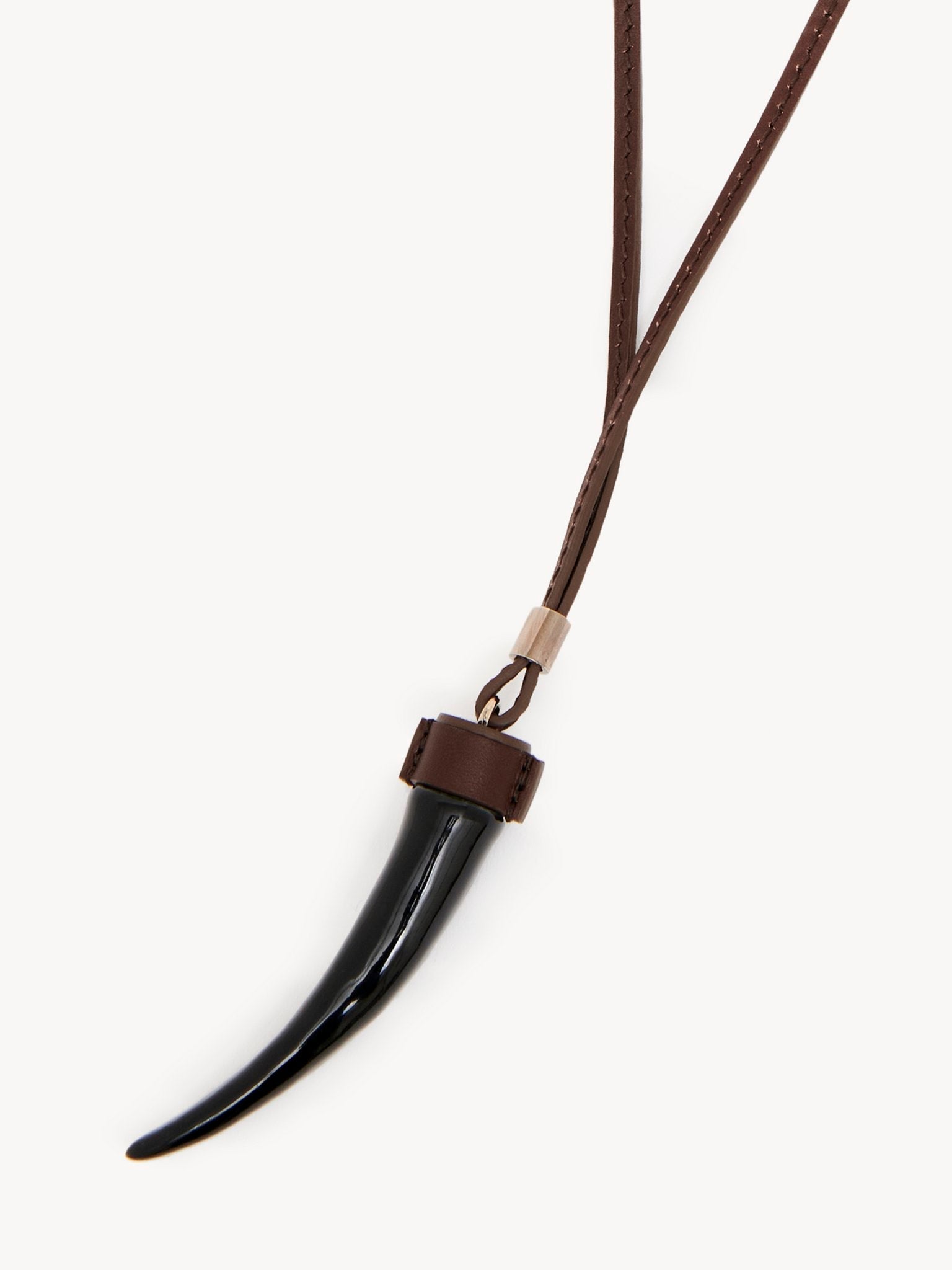 Collier Nerissa pendentif corne en laiton - Brown & Black