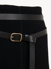 Jupe ceinturé en laine - Black