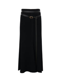 Jupe ceinturé en laine - Black