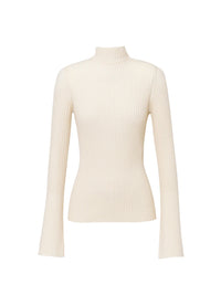 Pull en tricot côtelé en cachemire mérinos - Beau Blanc