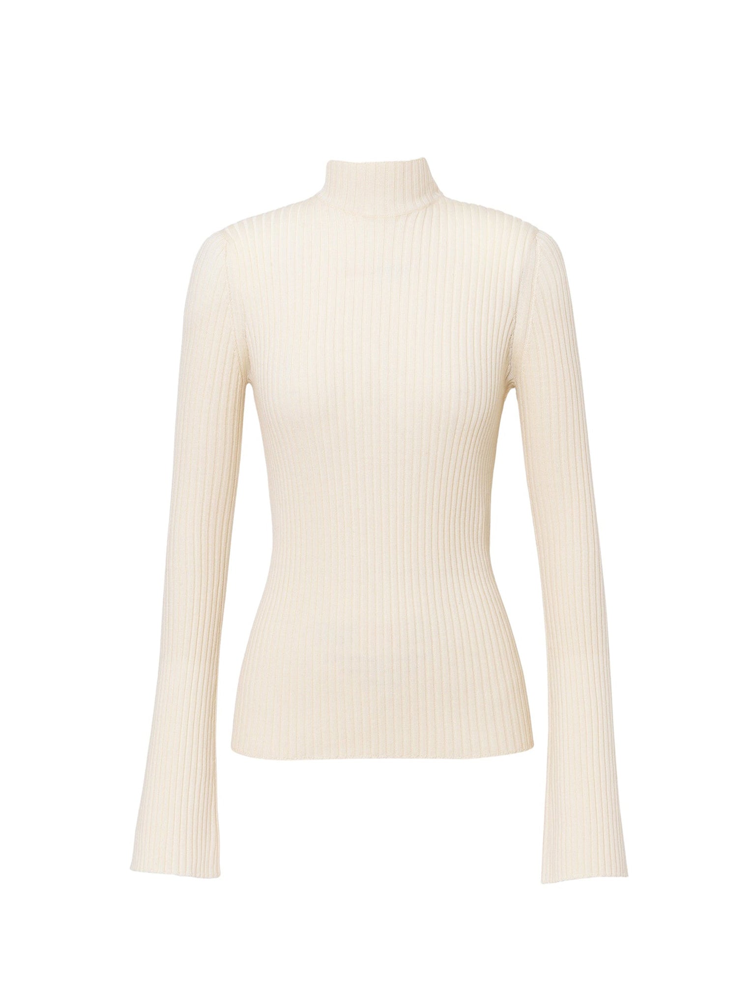 Pull en tricot côtelé en cachemire mérinos - Beau Blanc